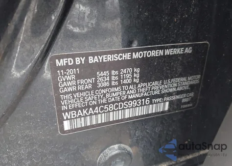 2012 BMW 740I from USA, damaged, VIN WBAKA4C58CDS99316